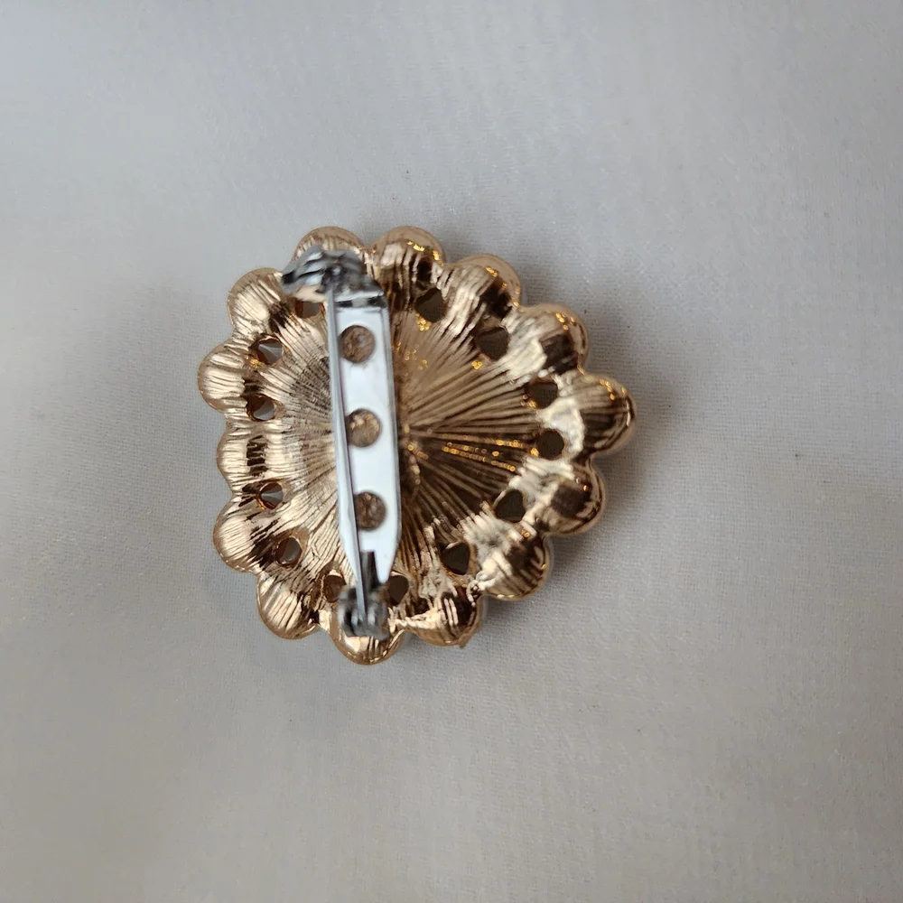 3 DIY Floral & Heart Brooch Set Silver Pink Gold AB Faux Pearl